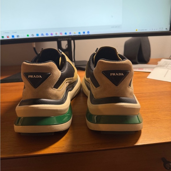 Prada Men's Black and Beige Sneakers - Picture 1 of 10